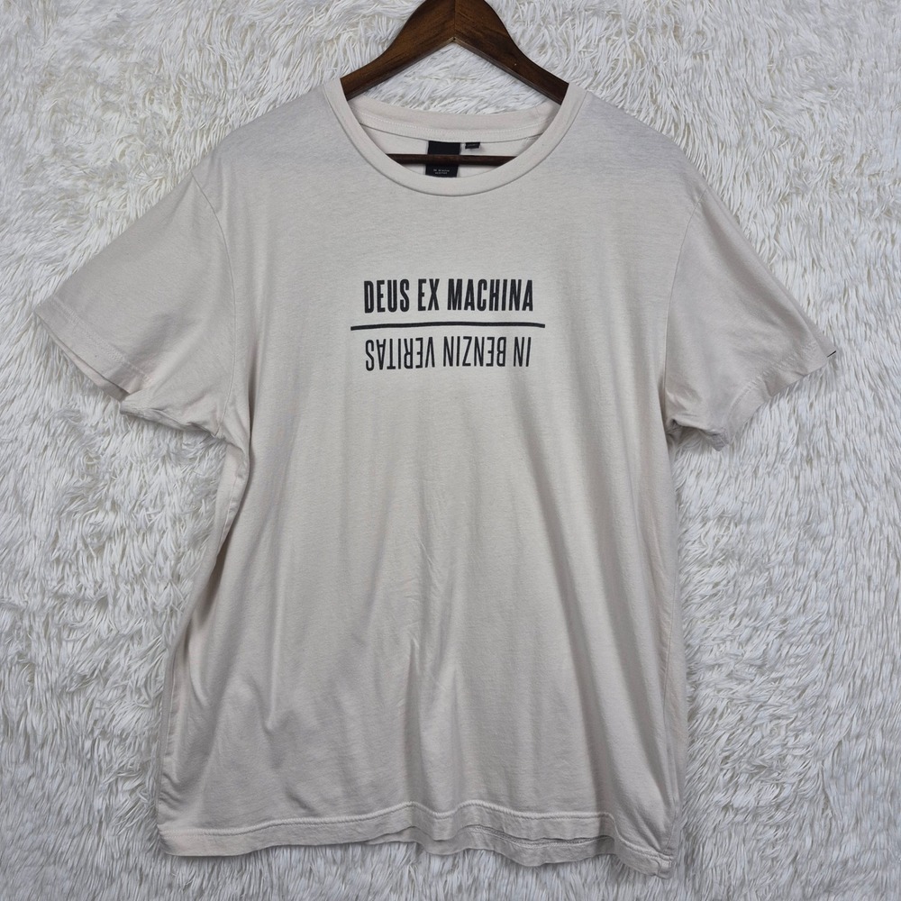 Deus Ex Machina Mens Daring Tillys Tee Off White Graphic T-Shirt XL Moto